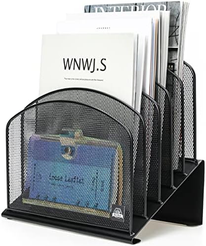 Delifox Inclined File Organizer for Desk, 5-Section Vertical File Holder by Delifox