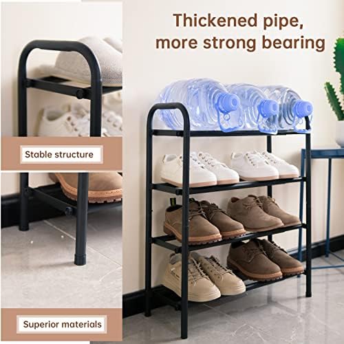 Gonfoam Expandable 4-Tier Shoe Rack for Closet and Entryway, Black - Image 5