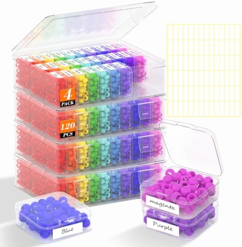 4 Pack 120 Pcs Bead Organizer Box, Clear Plastic Storage Containers by Profasion