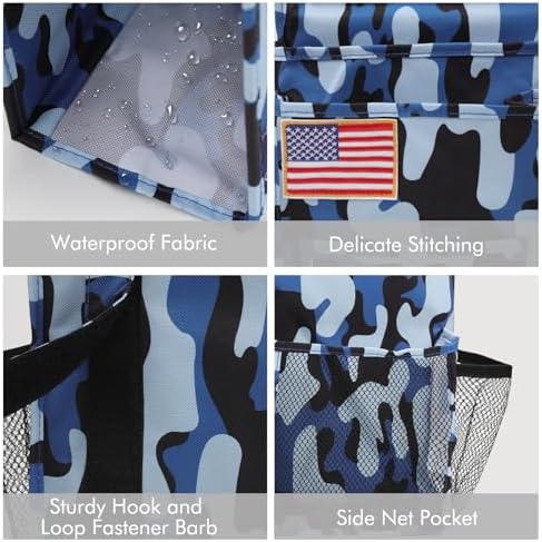 Surblue Bedside Caddy Hanging Organizer Storage Bag Pocket for Bunk, Hospital, College Dorm Rooms, Baby Bed Rails, Camp - 8 Pockets, Large, Ocean - Image 4