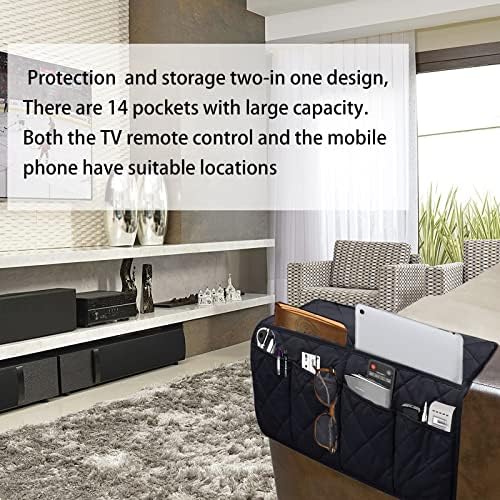 Armchair Caddy for Recliner - Sofa Armrest Organizer with 14 Pockets - Image 6