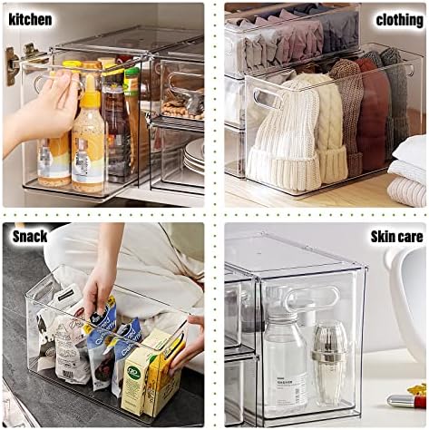 9.5QT Refrigerator Organizer Fridge Storage Bin with Pull-out Drawer, Large - Image 4
