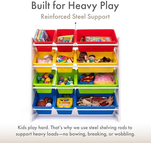 Humble Crew Kids Toy Organizer with 12 Bins, 4 Tier Storage for Playroom - Image 4
