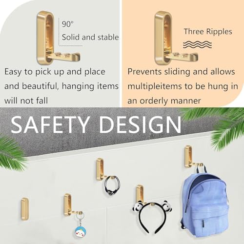 2Set Folding Wall Hooks, 2026 Folding Coat Hooks, Closet Hooks Wall Mount,Foldable Wall Hooks, Clothes Hooks for Wall, Valet Hook,Wall Hooks for Hanging,Bag Hooks for Wall(2PCS Black) - Image 3