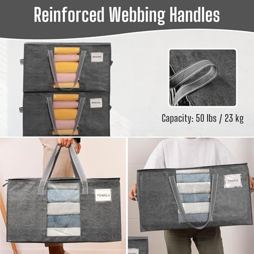 VENO Moving Bags, Wide Open Top, Clear Window, Gray, 8 Pack - Image 5