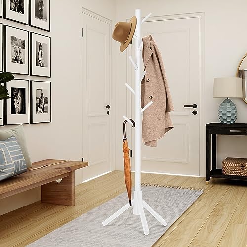 WANGMUXIA 2 PCS Coat Rack, Freestanding Coat Rack with 8 Hooks and 3 Adjustable Size Tree Coat Racks for Bedroom, Hallway, Entrance, Office, for Hats, Coats, Scarves, Handbags - Image 2