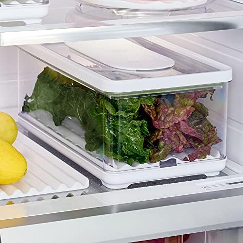 iDesign Large Fridge Produce Bin, Clear/White - Image 2
