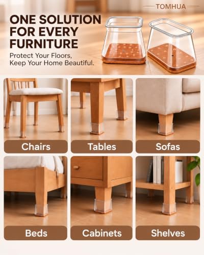 Chair Leg Floor Protectors Rectangle Caps Covers Furniture Pads - Image 6
