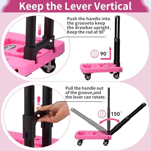 GtIiFmTe Foldable Hand Truck, Lightweight Luggage Cart for Airport Car Seat - Image 2