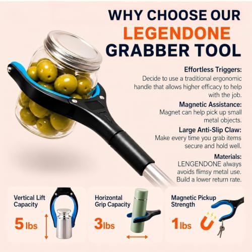 2-Pack 32" Grabber Reacher Tool, Long Easy Foldable Reaching Pickup Tool - Image 3