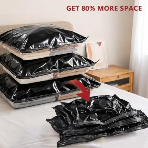 Travel Vacuum Bags for Clothing with Cordless Pump 18 Combo, Black - Image 3