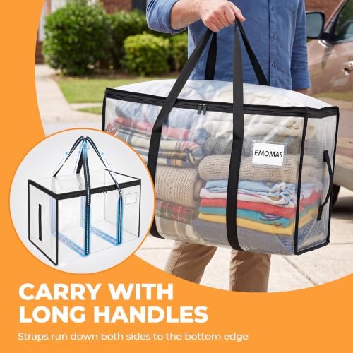 8 Pack Clear Moving Bags, Heavy Duty, Extra Large with Handles - Image 4
