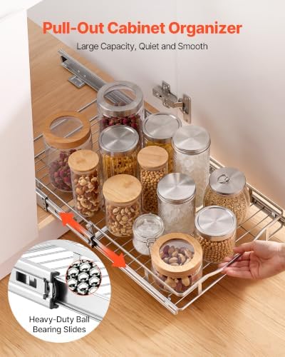 VEVOR Pull Out Cabinet Organizer 14.06"W x 20.94"D Steel Slide Out Drawers - Image 3