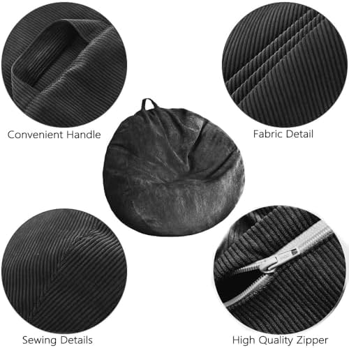 Stuffed Animal Storage Bean Bag Chair Cover (No Filler) Washable - Image 4