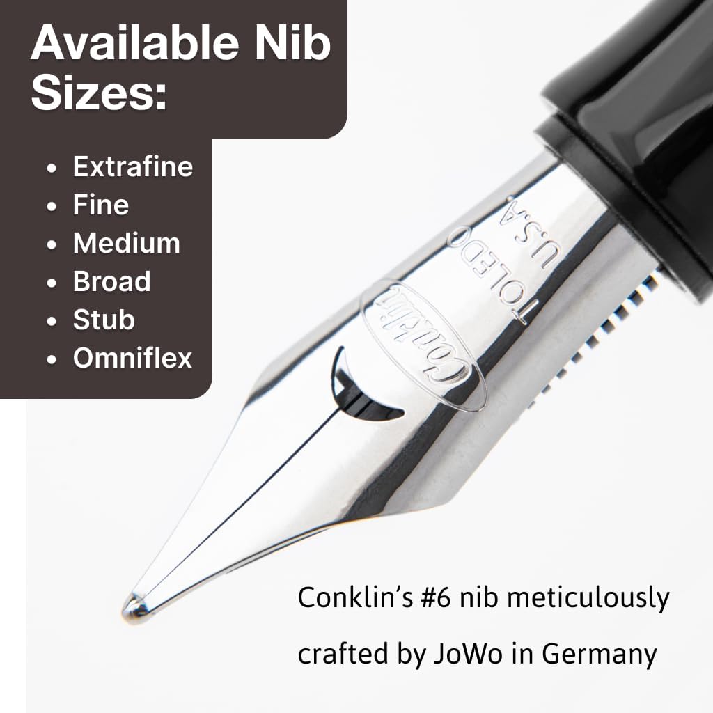Conklin Duragraph Fountain Pen Orange Nights - Medium Nib, Elegant Writing Instrument with Vibrant Finish