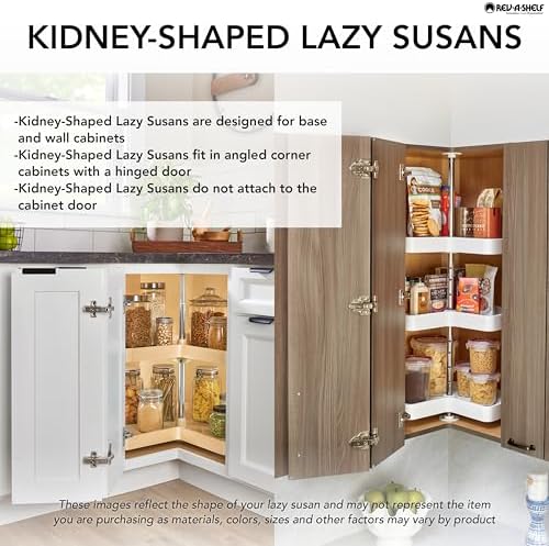 Rev-A-Shelf 24" Kidney Shaped Dual Tier Lazy Susan for Corner Base Cabinets - Image 4