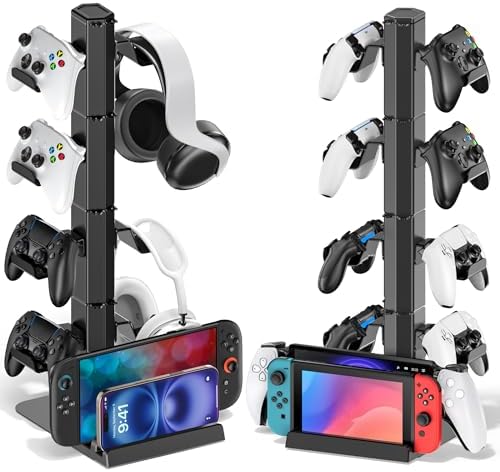 Kytok Gaming Headset & Controller Holder Stand for Gamer Gift, Game Headphone Desk Organizer Storage with Cable Hook for Xbox/ PS5/ PS4/ Controller, for playstation 4 Mounts, Brackets & Stands by Kytok