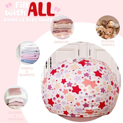 WEKAPO Stuffed Animal Storage Bean Bag Chair Cover for Kids - Image 4