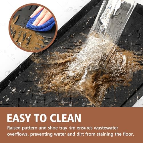 Heavy Duty Boot Trays Natural Rubber Shoe Mat Tray for Entryway with Shoes Brush Large Boot mat Tray Multi-Purpose for Indoor or Outdoor - Image 6