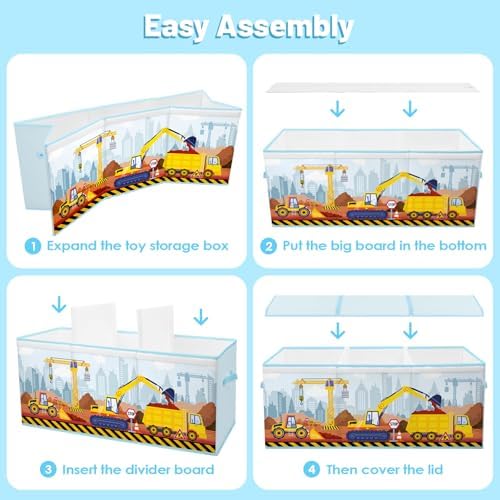 Toy Storage Box with Lids Extra Large Collapsible Toy Box Chest for Kids - Image 6