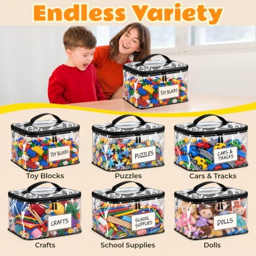 6-Pack Extra Large Clear Toy Storage Bags with Zippers, TPU - Image 4