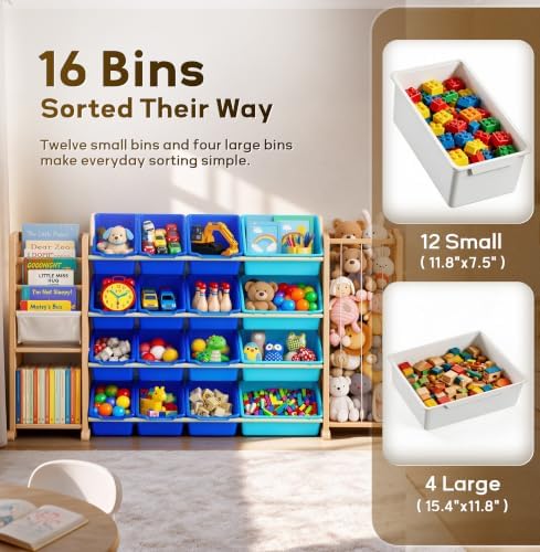 【 In 】 Stuffed Animal Storage kid toy Organizer Bins for Boys Kids Room - Image 4