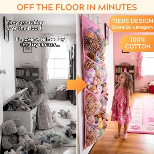 Ofiray-home Cotton Over The Door Stuffed Animal Storage - Image 3