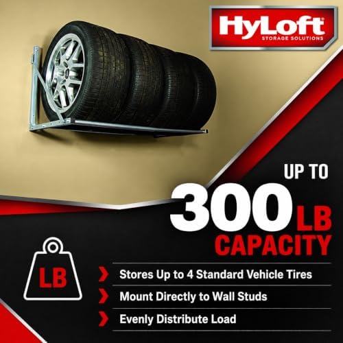 HyLoft Wall-Mounted Folding Tire Storage Loft Rack - Image 4