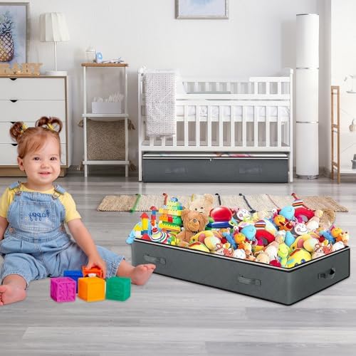 BiCINE 8 Pack Under Bed Storage, 95L Foldable Closet Containers Organizers - Image 2