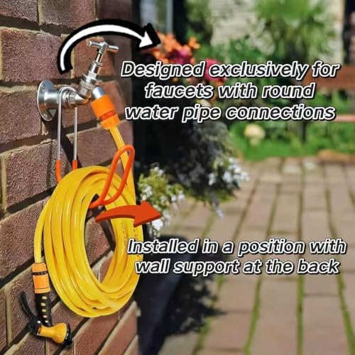 Garden Hose Holder Water Hose Hanger Wall Mounted,304Stainless Steel Solid Hose Hook Holds Up to 50Ft Garden Hose, Expandable Hose, Water Hose(Red 1pcs) - Image 3