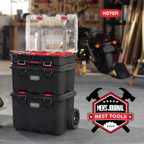 Keter Stack-n-Roll Dolly – Heavy-Duty Rolling Base Cart with Locking Wheels | Modular Mobile Workstation & Tool Storage Platform | Durable, Easy-Glide Design for Garage, Jobsite & Workshop - Image 5