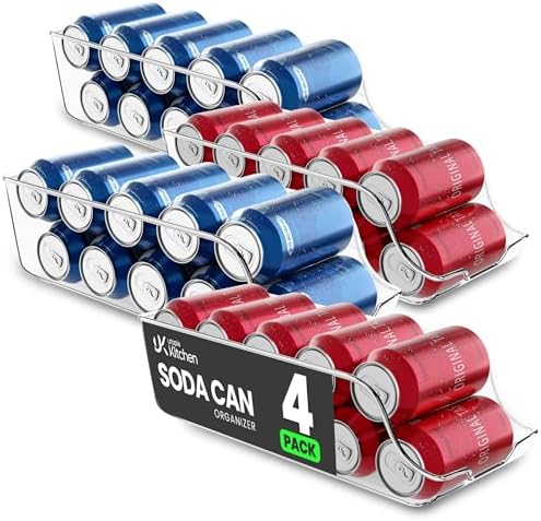 Utopia Kitchen Soda Can Organizer for Refrigerator & Pantry, 4 Pack, Clear by UTOPIAKITCHEN