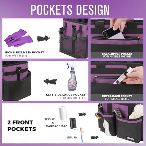 SCAVATA Compact Wearable Cleaning Caddy with Handle & Shoulder Straps - Image 2