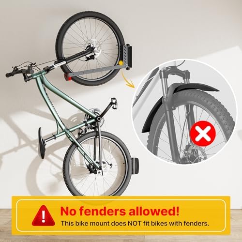 monTEK No-Lift Swivel Bike Wall Mount, Bike Hangers for Garage, 1 Pack - Image 5