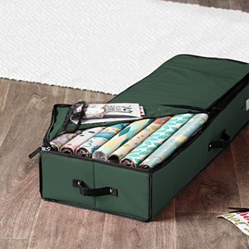 ZOBER Wrapping Paper Storage, Gift Wrapping Organizer Storage, Green/Black - Image 3