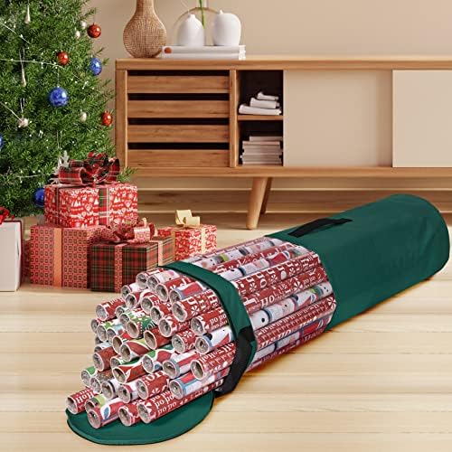 Wrapping Paper Storage Bag | Wrapping Paper Organizer Under Bed for Storing Multiple Rolls of Gift Wrap, 42” Length Container Constructed of Durable 600D Oxford Material (Green) - Image 5