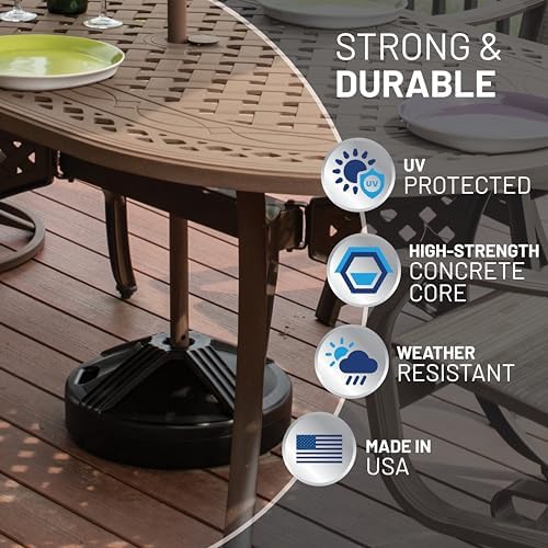 US Weight Durable 50 Pound Fillable Umbrella Base Designed to be Used with a Patio Table - Image 4