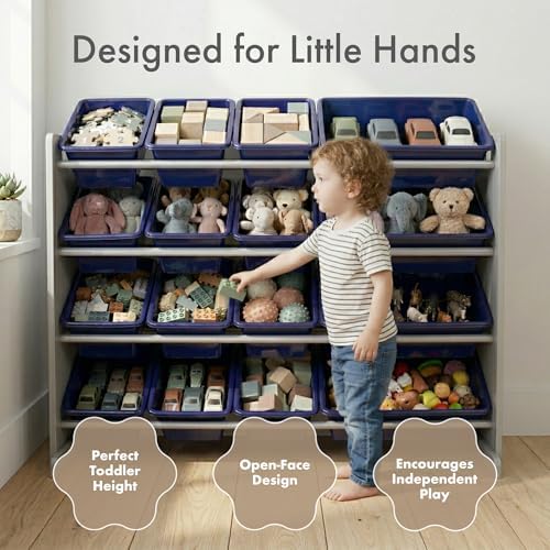 Humble Crew Kids Toy Organizer with 16 Bins, 4 Tier Storage for Playroom - Image 2