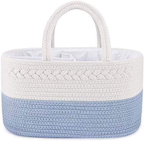 ABenkle Baby Diaper Caddy Organizer, Cotton Rope Nursery Storage Basket by ABenkle
