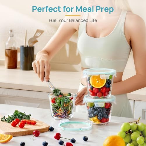 Vtopmart 5 Pack 3 Cup Glass Soup Container Set with Airtight Lids - Image 3