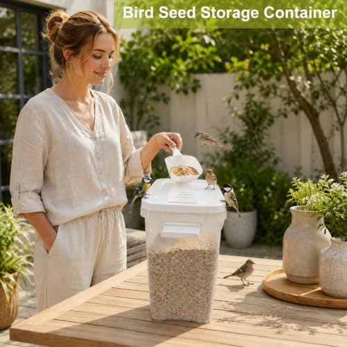 5-10 Lbs Airtight Cat Dog Food Storage Container, 8QT Compact Pet Food Bin - Image 6
