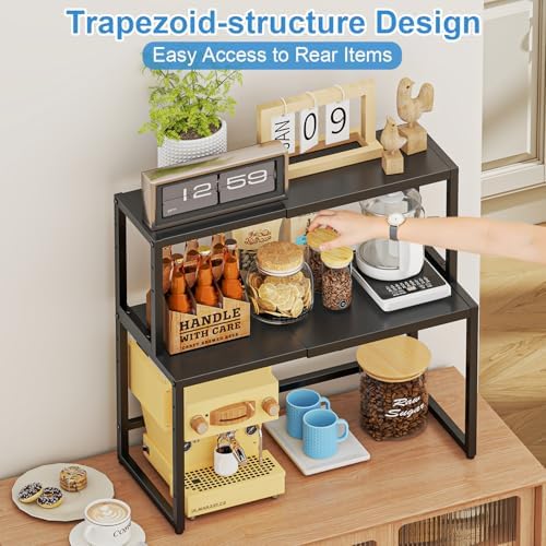 2 Pack Expandable Cabinet Countertop Shelves (Small + Large), Heavy Duty Metal Shelves Organizers For Kitchen Cabinet Countertop Storage, Adjustable Storage Shelf Organizer For Kitchen Cabinet Pantry - Image 5