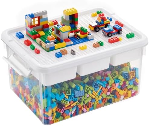 Citylife 17 QT Plastic Storage Box Building Baseplate Lid Removable Tray by CitylifeHomeOrganization