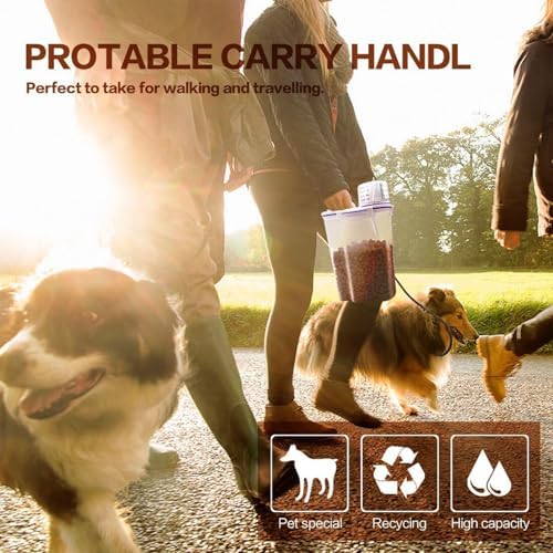 TIOVERY Dog Food Storage Container Small, Cat Food Storage Container Airtight Plastic Dispenser with Graduated Measuring Cup, Pourable Spout and Portable Collapsible Dog Bowl for Pet Food, Birds Seed - Image 6