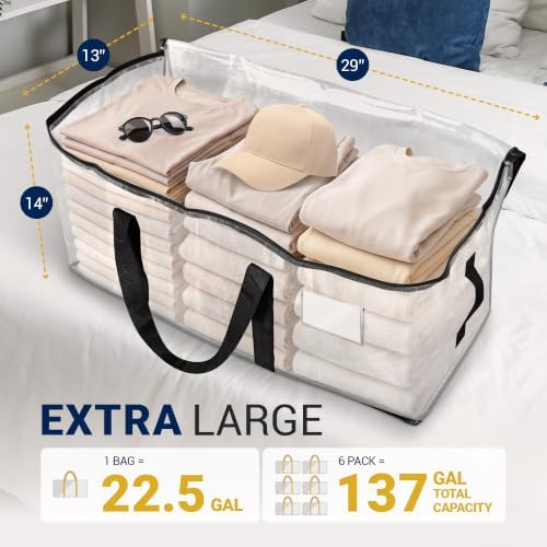 Reli. Moving Bags Heavy Duty (6 Pack) Clear, Extra Large Totes - Image 2