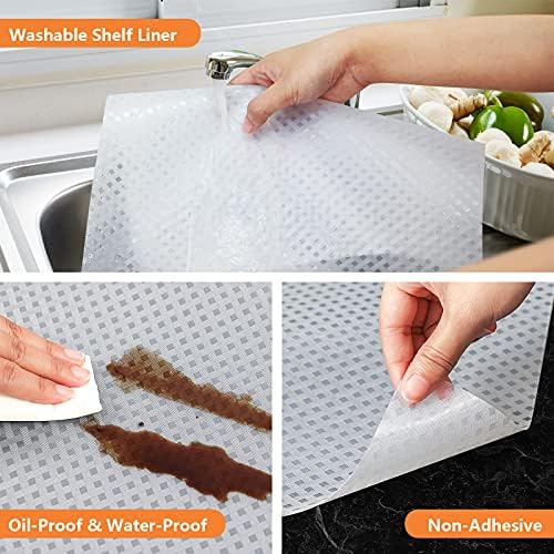 Shelf Liners for Kitchen Cabinets Non Adhensive, Clear 17.5"× 78.7" - Image 4
