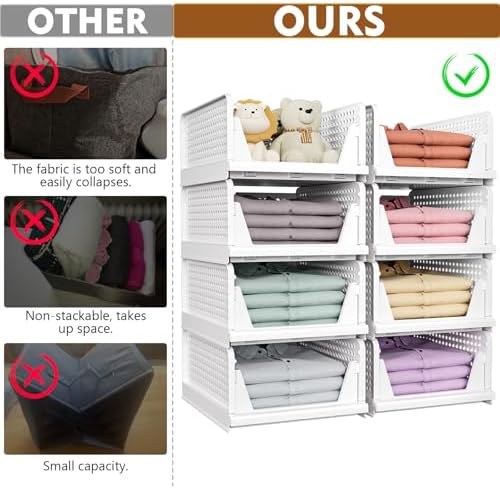 5 Pack Closet Organizer Basket, Closet Organizers and Storage, Green - Image 3