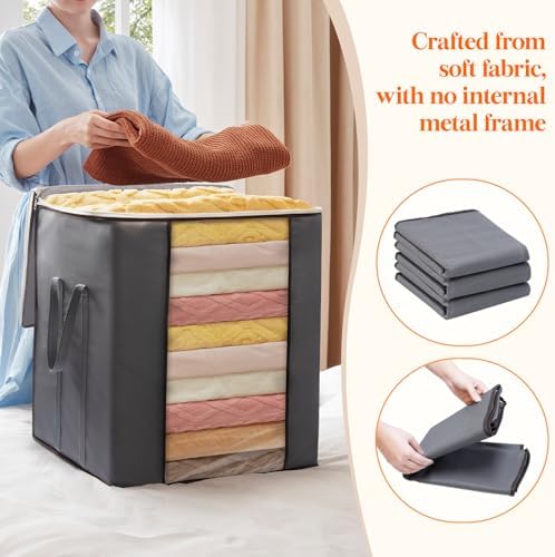 Lifewit 2 Pack 120L Extra Large Clothes Storage, Blanket Storage Bags - Image 2