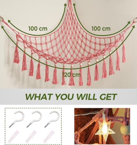 Stuffed Animal Toy Storage Hammock with LED Light,Plushie Net for RoomDecor - Image 5