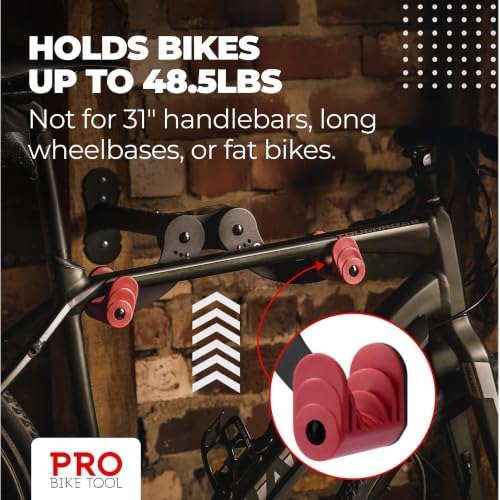 PRO BIKE TOOL Bike Rack for Garage Wall Mount - Horizontal Bike Storage - Image 3